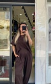 Modal Kumaş Tshirt ve Şalvar Pantolon Takım KAHVE
