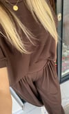 Modal Kumaş Tshirt ve Şalvar Pantolon Takım KAHVE