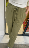 Müslin Kumaş Bilek Paça Pantolon - Haki