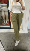 Müslin Kumaş Bilek Paça Pantolon - Haki