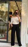 Omuz Detaylı Modal Bluz - Beyaz
