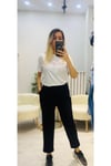 Önü Fiyonklu Basic T-shirt