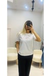 Önü Fiyonklu Basic T-shirt