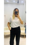 Önü Fiyonklu Basic T-shirt