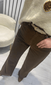 Orj Marka Etiketli Kartlı Straight Fit -Kahve -Jean  