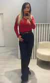Orj Marka Etiketli Kartlı Straight Fit Geniş Paça Jean