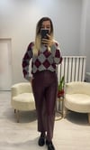Orj Marka Mango Deri Pantolon - Bordo