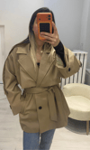 Oversize Kuşaklı Trençkot