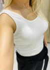 Oysho Kumaş Basic Atlet - Beyaz