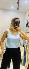Oysho Kumaş Basic Atlet - Mavi