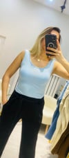 Oysho Kumaş Basic Atlet - Mavi