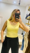 Oysho Kumaş Basic Atlet - Sarı
