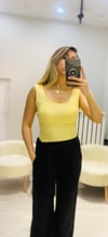 Oysho Kumaş Basic Atlet - Sarı