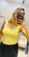 Oysho Kumaş Basic Atlet - Sarı