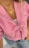 Pembe Fiyonklu Bluz