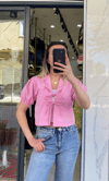 Pembe Fiyonklu Bluz
