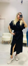 Perla Boydan Düğmeli Modal Kumaş Elbise