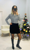 Simli Gri BodySuit