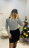Simli Gri BodySuit