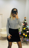 Simli Gri BodySuit