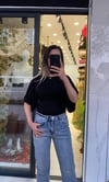 Siyah Belden Oturtmalı Yarasa Kol Bluz