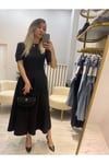 Siyah Maxi Boy Volanlı Elbise