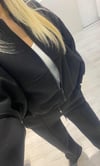 Siyah Önü Dikiş Detaylı Sweat Takım
