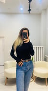 Siyah Parmak Geçmeli Body