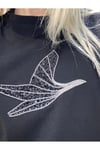 Siyah Payetli Palmiye Desenli Kadın T-shirt