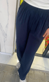 Tensel kumaş pantolon lacivert