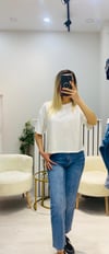 V Yaka Basic T-Shirt - Beyaz