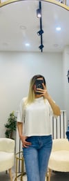 V Yaka Basic T-Shirt - Beyaz
