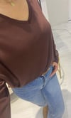 V Yaka Oversize Kırmızı Bluz