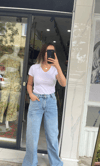 V Yaka Slim Fit Basic T-shirt