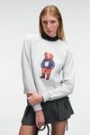 AELORIA Kadın Önü Baskılı Reglan Kol Oversize Grimelanj Sweatshirt