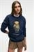 AELORIA Kadın Önü Baskılı Reglan Kol Oversize Lacivert Sweatshirt