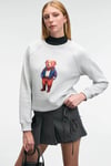 AELORIA Kadın Önü Baskılı Reglan Kol Oversize Grimelanj Sweatshirt