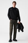 ALARIC Erkek Yuvarlak Yaka Önü Baskılı Regular Fit Antrasit Sweatshirt