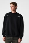 ALARIC Erkek Yuvarlak Yaka Önü Baskılı Regular Fit Antrasit Sweatshirt