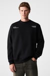 ALARIC Erkek Yuvarlak Yaka Önü Baskılı Regular Fit Antrasit Sweatshirt