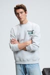 ALARIC Erkek Yuvarlak Yaka Önü Baskılı Regular Fit Grimelanj Sweatshirt