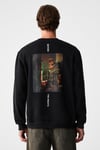 ALARIC Erkek Yuvarlak Yaka Önü Baskılı Regular Fit Antrasit Sweatshirt