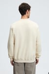 ALARIC Erkek Yuvarlak Yaka Önü Baskılı Regular Fit Ekru Sweatshirt