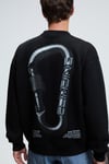 ALDEN Erkek Yuvarlak Yaka Göğsü Ve Sırtı Baskılı Relaxed Fit Siyah Sweatshirt