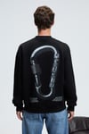 ALDEN Erkek Yuvarlak Yaka Göğsü Ve Sırtı Baskılı Relaxed Fit Siyah Sweatshirt