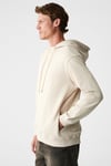 ALESSIO Erkek %100 Pamuk Kapüşonlu Kordon Detaylı Oversize Fit Bej Sweatshirt