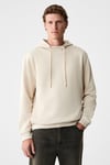 ALESSIO Erkek %100 Pamuk Kapüşonlu Kordon Detaylı Oversize Fit Bej Sweatshirt