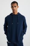 ALESSIO Erkek %100 Pamuk Kapüşonlu Kordon Detaylı Oversize Fit Lacivert Sweatshirt