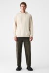 ALESSIO Erkek %100 Pamuk Kapüşonlu Kordon Detaylı Oversize Fit Bej Sweatshirt