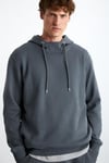 ALESSIO Erkek %100 Pamuk Kapüşonlu Kordon Detaylı Oversize Fit Gri Sweatshirt